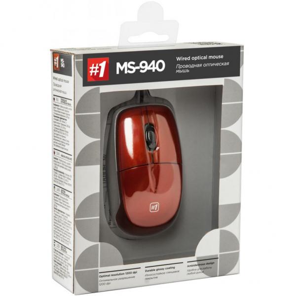 Мышка Defender Optimum MS-940 USB red 52941