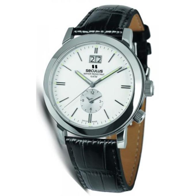 Seculus 9537.1.620 white, ss, black leather