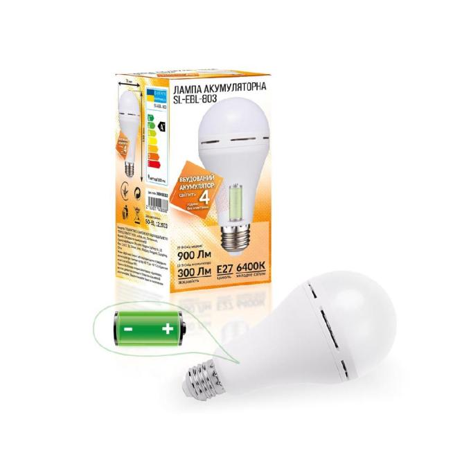 Євросвітло Е27 LED SL-EBL-803 АС9W DC3W 6400К