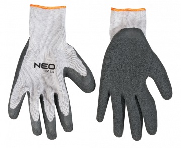 Перчатки рабочие NEO х/б с латексным покрытием, , 8", II категория защиты, стойкость: износ 2, порезу 2, раздир. 4, прокол 3, CE 97-601