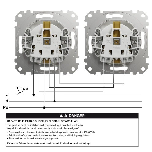 Schneider Electric Sedna Design & Elements SDD111022 с заземлением и шторками