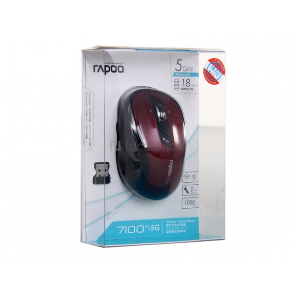Мышь беспроводная RAPOO 7100p red USB