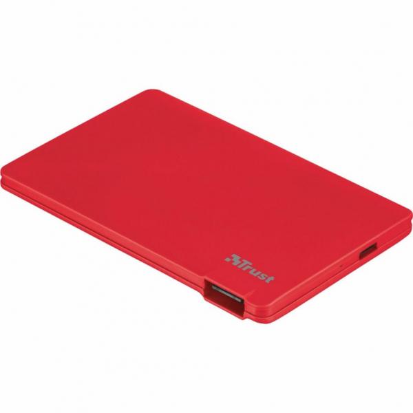 Батарея универсальная Trust 2200T Ultra-thin Charger red 6276539
