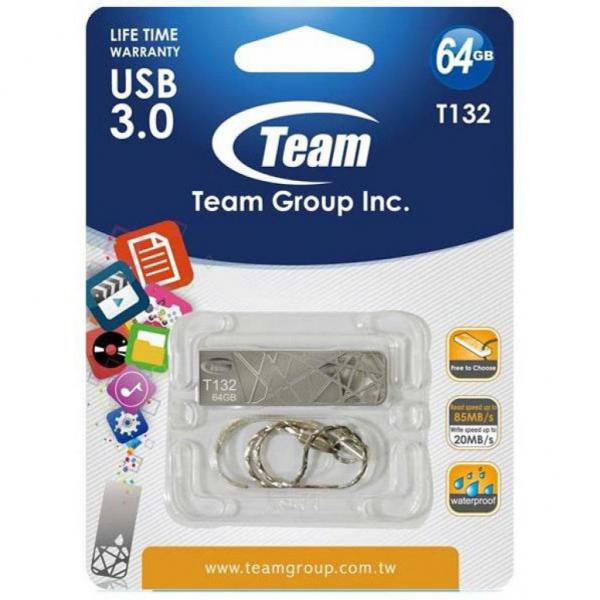 USB флеш накопитель Team 64GB T132 Silver USB 3.0 TT13264GS01