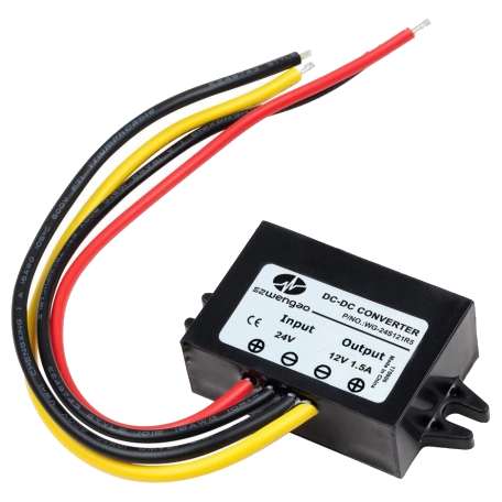 Преобразователь инвертор DC/DC 24V-12V 1.5A, IP67, 18W