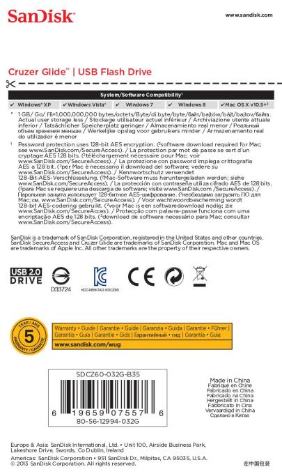 SANDISK SDCZ60-032G-B35