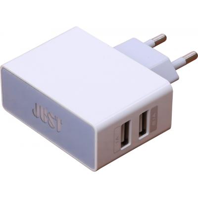 Зарядное устройство JUST Thunder Dual USB Wall Charger (2.1A/10W, 2*USB) WCHRGR-THNDR-WHT