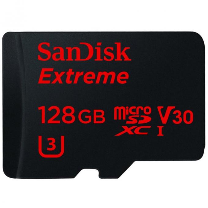 Карта памяти SANDISK 128GB microSD class 10 V30 A1 UHS-I U3 4K Extreme SDSQXAF-128G-GN6MA