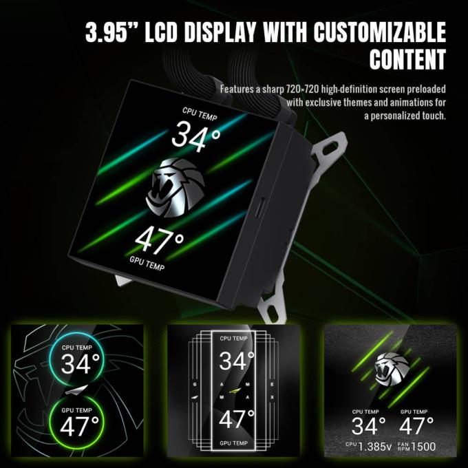 GAMEMAX GLACIER 360 LCD BK