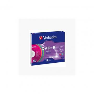 Verbatim 4.7Gb 16X Slim case 5 шт COLOUR SURFACE DVD+R
