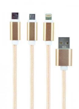 Cablexpert USB 2.0 AM to Lightning + Micro 5P + Type-C 1.0m g