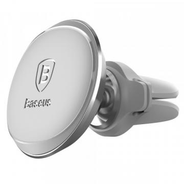 Baseus Magnetic with cable clip (на решітку) silver