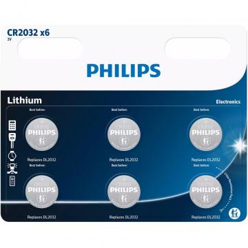 Philips CR 2032 Lithium 3V * 6