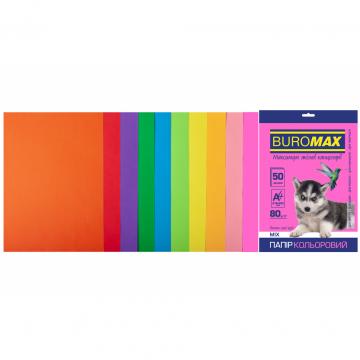 BUROMAX А4, 80g, NEON+INTENSIVE, 10colors, 50sh