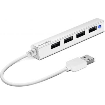 Speedlink SNAPPY SLIM USB Hub, 4-Port, USB 2.0, Passive, Whi