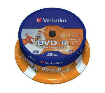 Verbatim 4.7Gb 16X CakeBox 25шт Printable