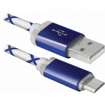 Defender USB08-03LT USB - Micro USB, BlueLED backlight, 1m