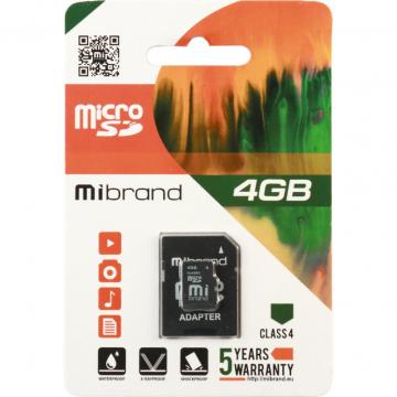 Mibrand 4GB microSDHC class 4