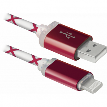 Defender USB 2.0 AM to Lightning 1.0m ACH03-03LT RedLED bac