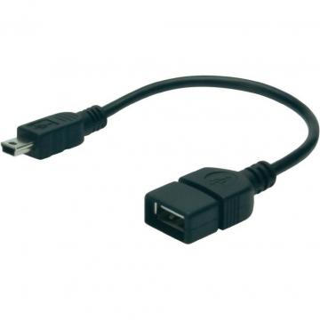 DIGITUS USB 2.0 AF to mini-B 5P OTG 0.2m