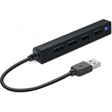 Speedlink SNAPPY SLIM USB Hub, 4-Port, USB 2.0, Passive, Bla