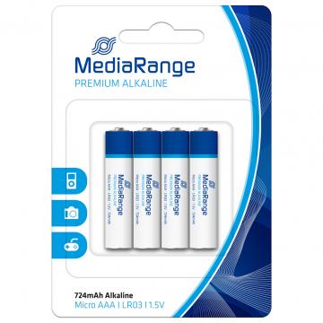 MediaRange AAA LR03 1.5V Premium Alkaline Batteries, Micro, P