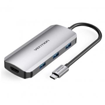 Vention USB3.1 Type-C --> HDMI/USB-C Gen 1/USB 3.0x3/PD 10