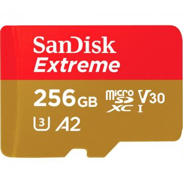 SANDISK 256GB microSD class 10 UHS-I U3 V30 A2 Extreme Mob