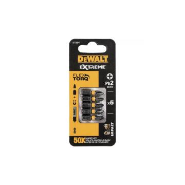 DeWALT IMPACT TORSION, ударні, Philips, Ph2, L25 мм, 5 шт