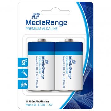 MediaRange D LR20 1.5V Premium Alkaline Batteries, Mono, Pack