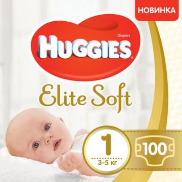 Huggies Elite Soft 1 Giga (3-5 кг) 100 шт