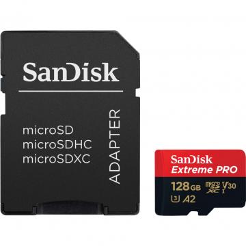 SANDISK 128 GB microSDXC UHS-I U3 Extreme Pro+SD Adapter