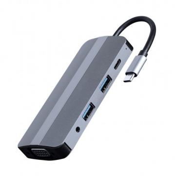 Cablexpert USB-C 8-in-1 (USB hub 3.0/HDMI//VGA/PD/CR/stereo a