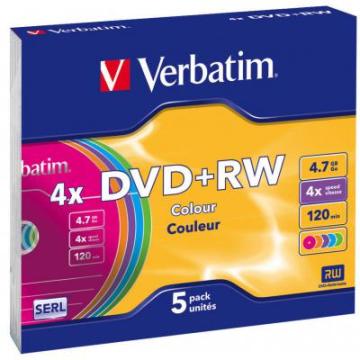 Verbatim 4.7Gb 4x SlimCase 5шт Color