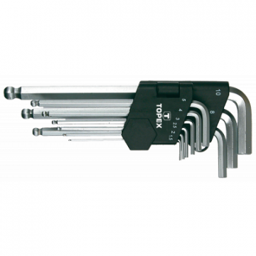 Topex ключи шестигранные HEX 1.5-10 мм, набор 9 шт.*1 уп