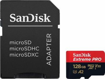 SANDISK 128GB microSDXC class 10 UHS-I U3 A2 Extreme Pro