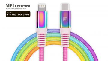 REAL-EL USB Type-C to Lightning 1.0m MFI Rainbow