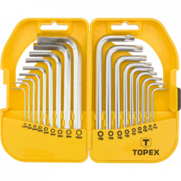 Topex ключи шестигранные HEX и Torx, набор 18 шт.*1 уп.