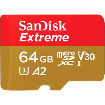 SANDISK 64GB microSDHC class 10 UHS-I A2 V30 Extreme
