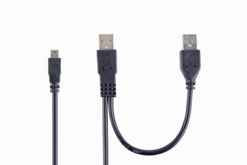 Cablexpert USB 2.0 AMx2 to Mini 5P 0.9m